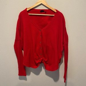 Urban Outfitters Out from Under Jojo Oversized Thermal Button-Front Top